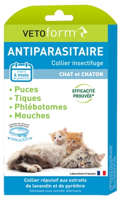Vetoform Antiparasitiskt Insektsavvisande Halsband Kattunge och Katt