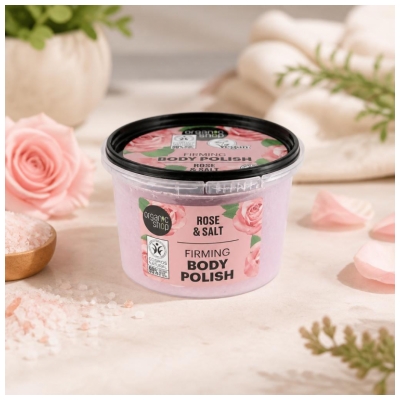 Organic Shop Body Polish Zpevňující tělový peeling Růže 250 ml