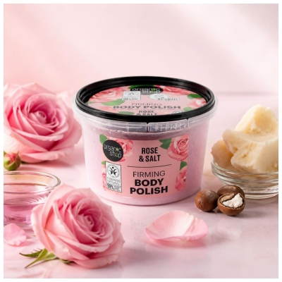 Organic Shop Body Polish Zpevňující tělový peeling Růže 250 ml