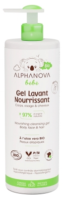 Alphanova Bébé Ravintoa Antava Luomu Puhdistusgeeli 400 ml