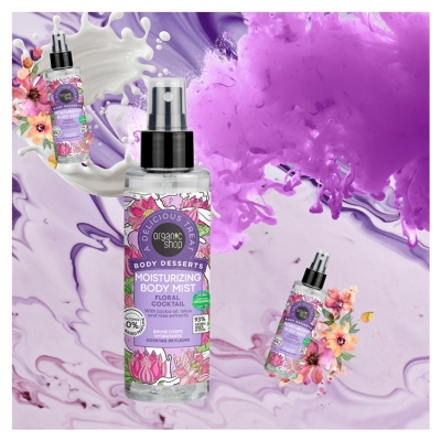 Organic Shop Postres Corporales Bruma Corporal Hidratante Cóctel de Flores 200 ml