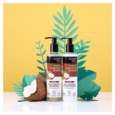 Organic Shop Kosteuttava Luonnollinen Hoitoaine Kookos ja Karite 280 ml