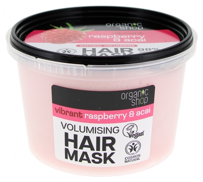 Organic Shop Natuurlijk Volume Haarmasker Framboos en Açaí 250 ml