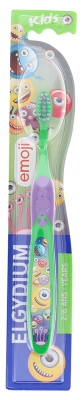 Elgydium Zachte Tandenborstel Voor Kinderen 2/6 Jaar Emoji - Kleur: Groen en violet