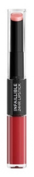 Batom Duo L'Oréal Paris Infaillible 24H 5,6 ml - Tonalidade: 501 Vermelho intemporal