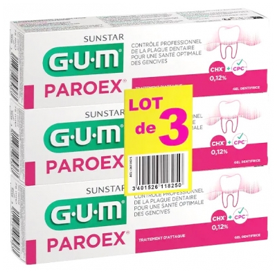 GUM Paroex Toothpaste Gel 3 x 75ml