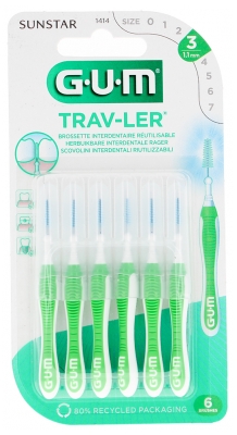 Trav-Ler 6 Cepillos Interdentales Reutilizables - Tamaño: 1414 : 1,1 mm
