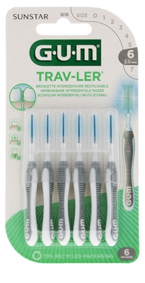 Trav-Ler 6 Cepillos Interdentales Reutilizables - Tamaño: 1618 : 2,0 mm