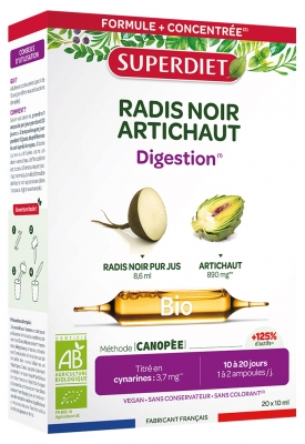 Superdiet Radis Noir - Artichaut Bio 20 Ampoules