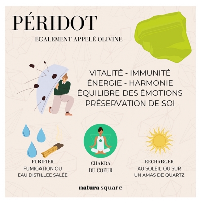 Natura Square Peridota slīpēta rokassprādze