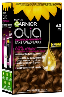 Garnier Olia Tinta Permanente Senza Ammoniaca 120 g - Colorare: 6.3 Miele d'oro