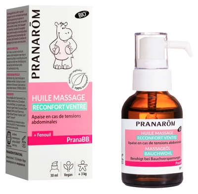 Pranarôm PranaBB Huile Massage Réconfort Ventre Bio 30 ml