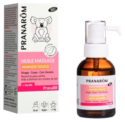 Pranarôm PranaBB Olio da Massaggio Biologico Alle Mandorle Dolci 30 ml