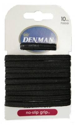 Denman 10 Schwarze Gummibänder