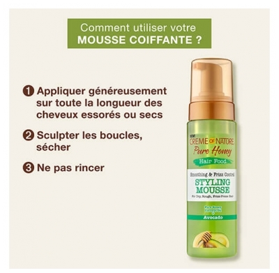 Creme of Nature Mousse Coiffante Pure Honey Hair Food Avocado Creme of Nature 207ml