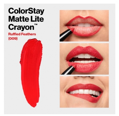 Revlon Maquillage Rouge à Lèvres Colorstay Matte Lite Crayon N°009 Ruffled Feathers Revlon