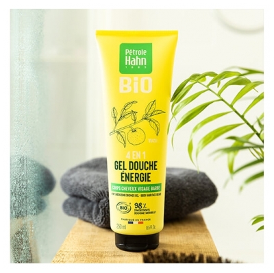 Pétrole Hahn BIO - Gel Douche 4en1 Yuzu Énergie - Corps, cheveux, visage et barbe - 250 ml