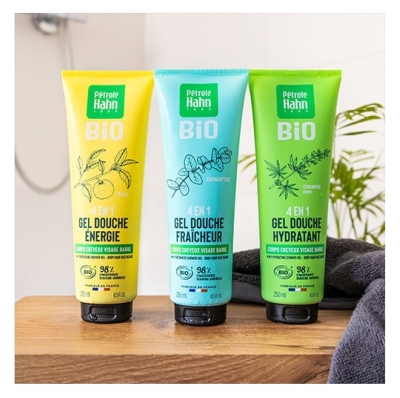 Pétrole Hahn BIO - Gel Douche 4en1 Yuzu Énergie - Corps, cheveux, visage et barbe - 250 ml
