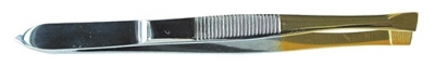 Parisax Pro Tweezer Verchroomd Bi-Color Schuine Punt