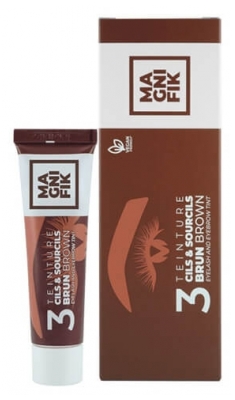 Kit de Coloração de Cílios e Sobrancelhas Castanho 3 Magnifik Genérico