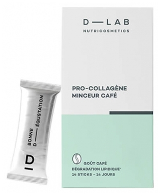D-Lab Nutricosmetics Sticks Compléments Alimentaires Pro-Collagène Minceur Café