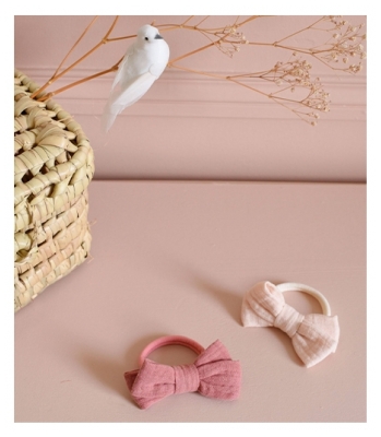 Bachca Lot 2 Elastiques Noeud Gaze de Coton