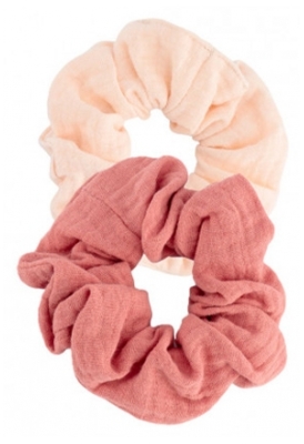 Bachca Set di 2 Scrunchies in Garza di Cotone