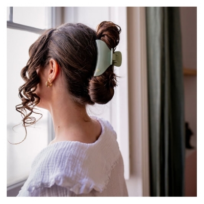 Bachca Pince Croco Opaline Vert d'Eau Grand Modèle