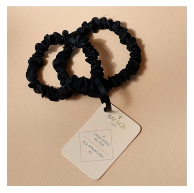 Bachca Lot Chouchou Soie Noir