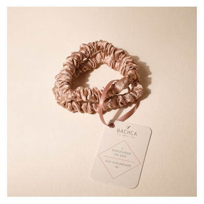 Bachca Lot Chouchou Soie Rose Dragée