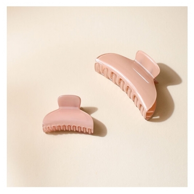 Bachca Pince Croco Opaline Rose Dragée Grand Modèle