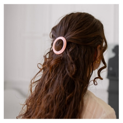 Bachca Barrette Ronde Rose Dragée