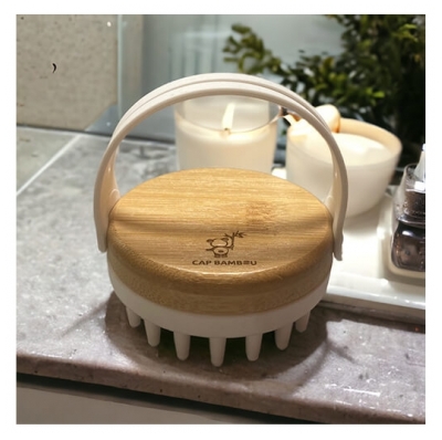 Cap Bambou Brosse de Massage Cuir Chevelu
