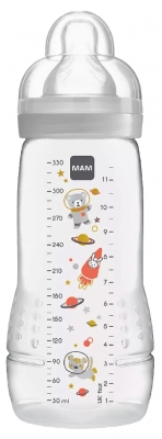 MAM Biberon Easy Active 2a Età 330 ml da 6 Mesi in su - Colore: Bianco