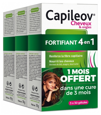 Nutreov Capileov Haar & Nagels Versterker 4in1 3 x 30 Capsules