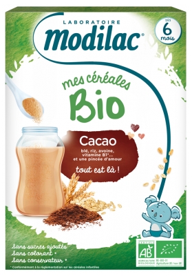 Modilac My Organic Cereals From 6 Months Cocoa 250 g