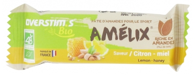 Overstims Amélix Pâte d'Amandes Bio 25 g - Saveur : Citron - Miel