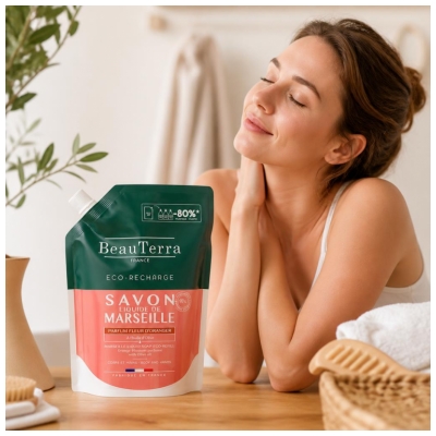BeauTerra Tekoče milo iz Marseilla Cvet pomaranče Eko-polnilo 900 ml