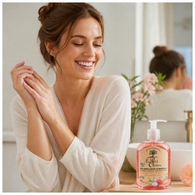 Le Petit Olivier Pure Liquid Marseille Soap Peach Blossom 300 ml