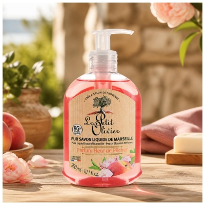 Săpun Lichid de Marsilia Pur Le Petit Olivier Floare de Piersic 300 ml