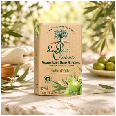 Săpun Extra Blând cu Ulei de Măsline Săpun Extra Gras Le Petit Olivier 250 g