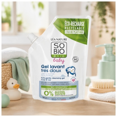 Léa Nature SO BIO étic Gel Lavante Muy Suave Eco-Recharge Bio 500 ml
