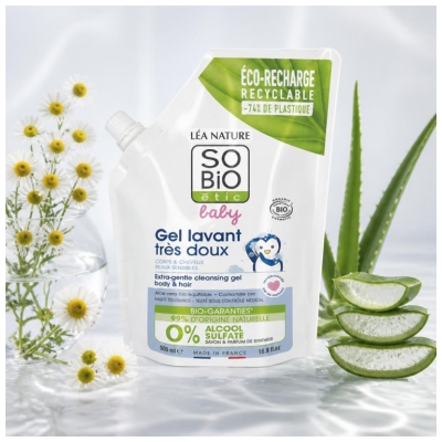 Léa Nature SO BIO étic Gel Lavante Muy Suave Eco-Recharge Bio 500 ml