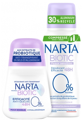 Narta Biotic Deodorant Antiperspirant 48H Občutljiva Koža 50 ml
