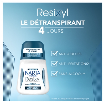 Narta Homme Résixyl Détranspirant 4 Jours Bille 50 ml