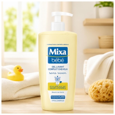 Mixa Kūdikių Prausimosi Gelis Kūnui ir Plaukams be Muilo 750 ml