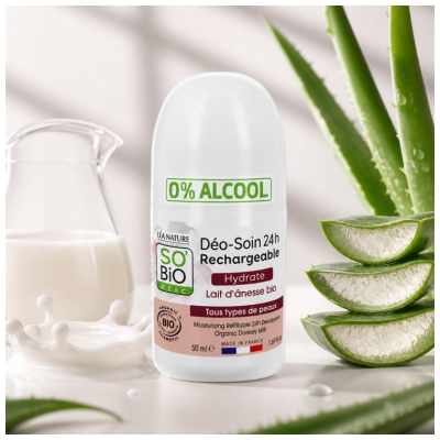 Léa Nature SO BIO étic 24H Deodorantpleje Æselmælk Økologisk Roll-On 50 ml