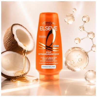 L'Oréal Paris Elseve Extraordinary Oil Coconut Kosteuttava Hoitoaine Kevyt Ravitsemus 200 ml