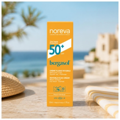 Noreva Bergasol Expert Creme-Fluid Unsichtbares Finish LSF50+ 50 ml
