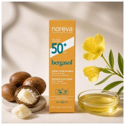 Noreva Bergasol Expert Creme-Fluid Unsichtbares Finish LSF50+ 50 ml